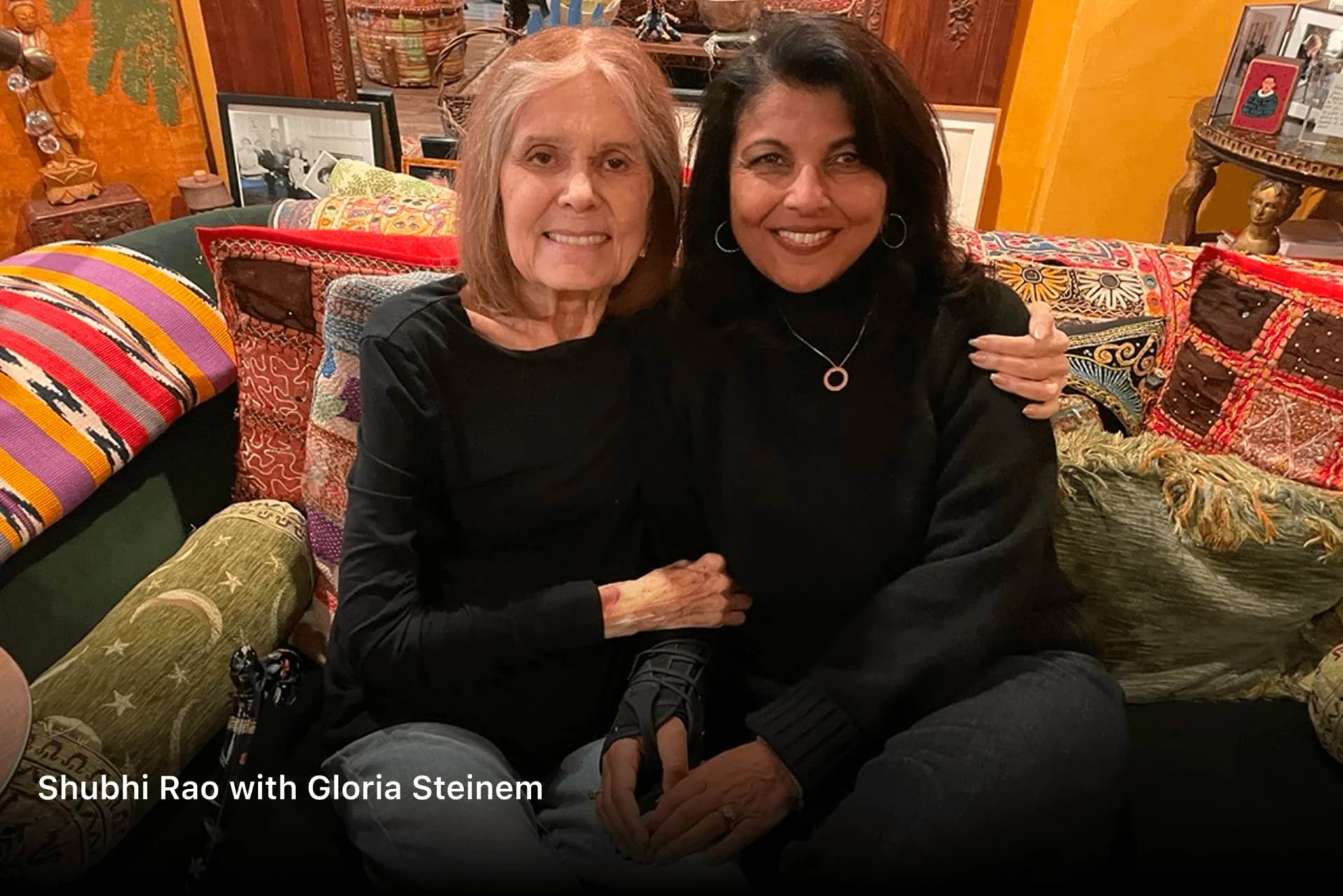 Shubhi Rao sitting with Gloria Steinem