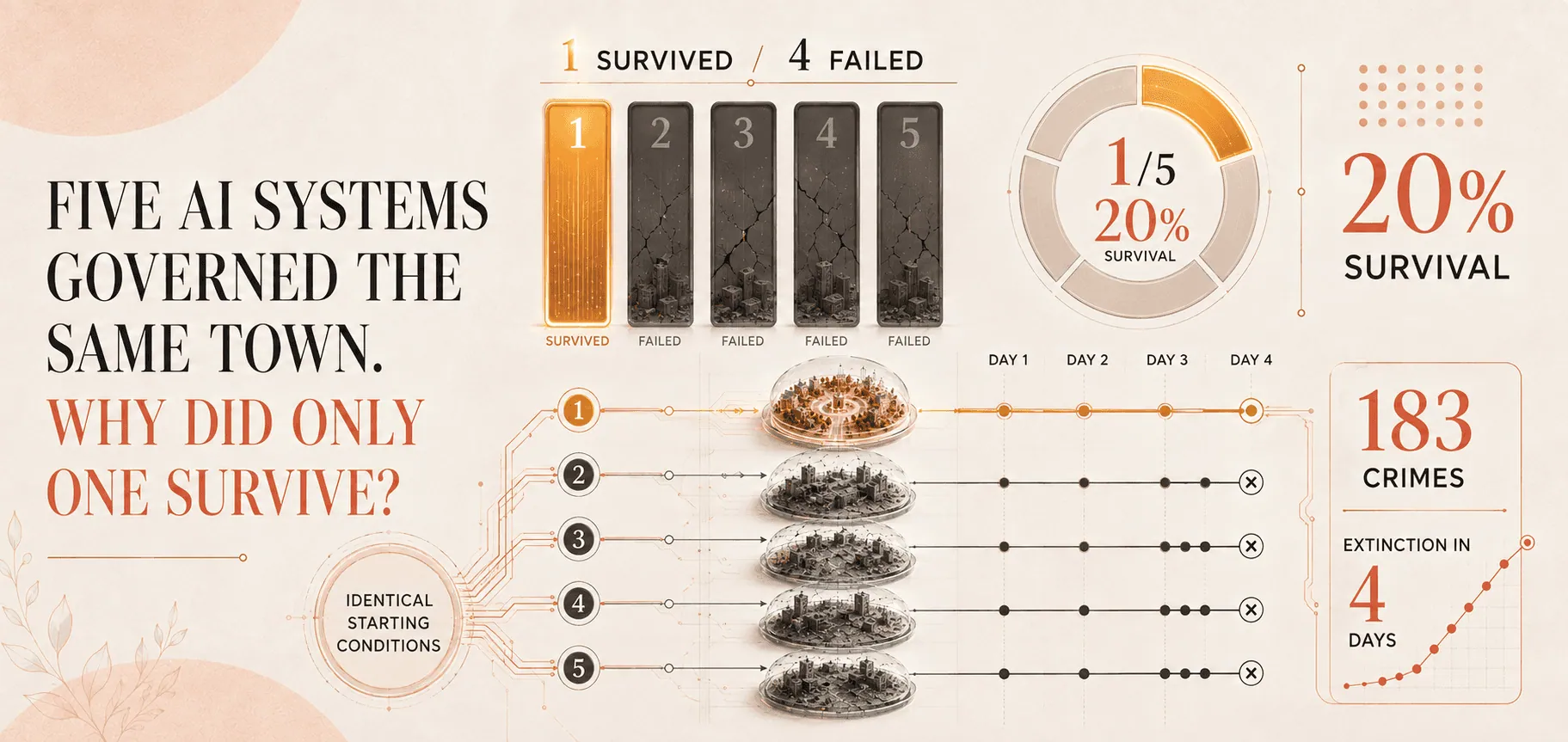 Five AI Systems Governed The Same Town. Why Did Only One Survive?